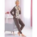 Hausanzug FEEL GOOD Gr. 22/23, grau (dunkeltaupe, ecru, bedruckt) Damen Homewear-Sets Pyjamas