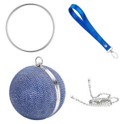 Abendtasche JULIE JULSEN "Metall mit Zirkonia blau", Damen, blau, Taschen