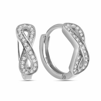 Paar Creolen DKENIZ "925/- Sterling Silber Unendlichkeitsohrring", silber (silber, weiß), Ohrringe, Damen, ONE-SIZE, Silber 925 (Sterlingsilber) Image