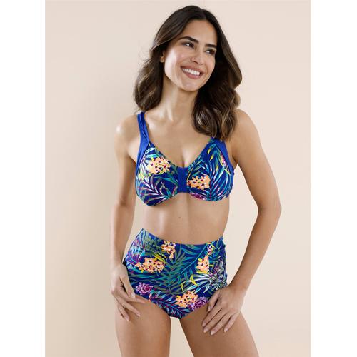 Bikini-Hose Gr. 52, Normalgrößen, blau (royalblau-bedruckt) Damen Badehosen