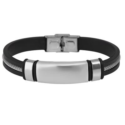 Edelstahlarmband ADELIA´S "Herren Armband aus Edelstahl 21 cm", silber, Armbänder, Herren, 21, Edelstahl