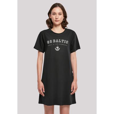 Shirtkleid F4NT4STIC "Go Baltic Ostsee Knut & Jan Hamburg", Damen, Gr. XL, schwarz, Obermaterial: 100% Baumwolle, casual, regular fit, Rundhals, Kurzarm ohne Bündchen, Kleider, Print Image
