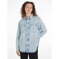 Jeanshemd CALVIN KLEIN JEANS "DAD DENIM SHIRT" Gr. XXXL (46), N-Gr, blau (denim light) Damen Hemden langarm Blusen