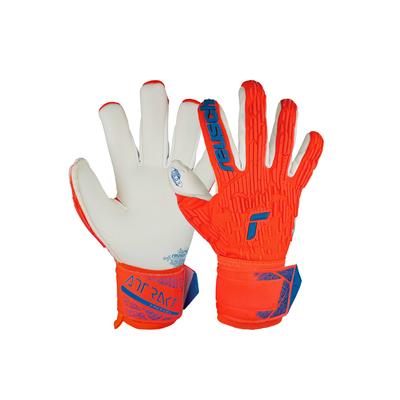 Torwarthandschuhe REUSCH "Attrakt Gold X Freegel" Gr. 9,5, orange (orange, blau) Damen Handschuhe Sporthandschuhe