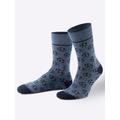 Socken Gr. 2/43, blau (2 x jeansblau, marine, gemustert, 2 kiwi) Herren Socken Strümpfe