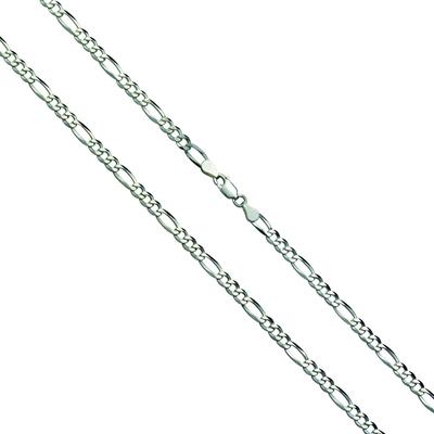 Collierkettchen VIVANCE "925-/ Sterling Silber Figarokette", weiß, Halsketten, Damen, 55cm, Silber 925 (Sterlingsilber), L: 55cm B: 4.4mm, glänzend, Halskette Ketten ohne Anhänger, B:4.4mm Image