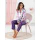 Schlafanzug WÄSCHEPUR Gr. 40/42, lila (violett, rosé, bedruckt) Damen Homewear-Sets Pyjamas