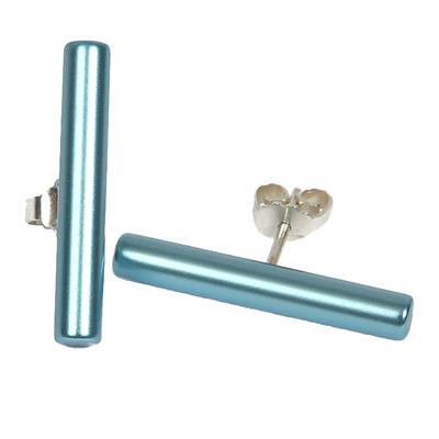 Paar Ohrstecker DEMARIE "eloxiertes Aluminium hellblau", Damen, Gr. ONE-SIZE, Metall, blau (hellblau), Ohrringe Ohrsteck