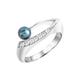 Fingerring ZEEME "925 Sterling Silber Perle & Zirkonia" Fingerringe Gr. 020 (63,7), Silber 925 (Sterlingsilber), weiß (weiß, schwarz) Damen Fingerringe