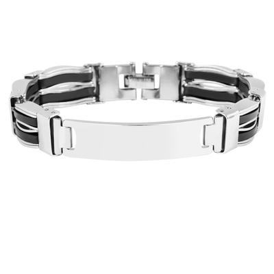 Edelstahlarmband ADELIA´S "Herren Armband aus Edelstahl 21,5 cm", silber, Armbänder, Herren, 21,5, Edelstahl