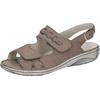 Riemchensandale WALDLÄUFER "GARDA", Damen, Gr. 7 (40,5), grau (taupe), Nubukleder, klassisch, Schuhe, Sommerschuh, Sandalette, Keilabsatz, mit Druckknopf, G-Weite