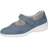 Klettschuh WALDLÄUFER "KYA", Damen, Gr. 5 (38), blau (jeansblau), Nubukleder, klassisch, Schuhe, Spangenschuh, Komfortschuh, Ballerina mit praktischem Klettverschluss
