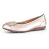 Ballerina GABOR, Damen, Gr. 43, gold (goldfarben), Glattleder, metallic, modisch, Schuhe, flache Schuhe, Slipper mit Hovercraft Luftkammern-Laufsohle