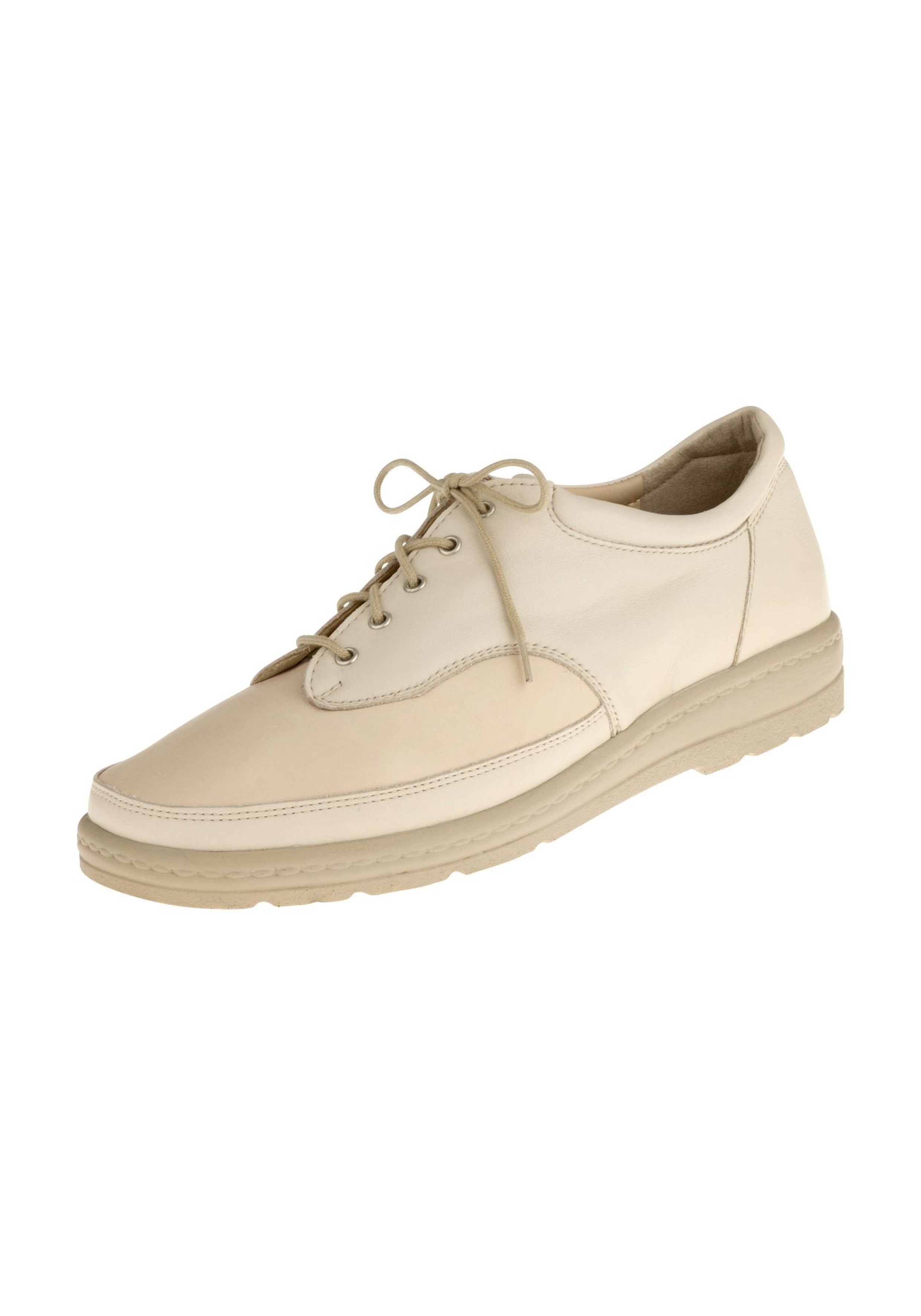 Schnürschuh NATURAL FEET "Paris", Damen, Gr. 37, beige, Leder, Schuhe, mit komfortabler J-Weite