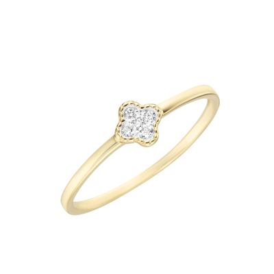 Fingerring LUIGI MERANO "Oberteil Blüte, mit funkelnden Brillanten, Gold 585" Gr. 52, gold, Fingerringe, Damen, 52, SI = kleine Einschlüsse, Gelbgold 585 Image