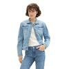 Jeansjacke TOM TAILOR, Damen, Gr. S (36), blau (light stone blau denim), Denim/Jeans, Obermaterial: 99% Baumwolle, 1% Elasthan. Futter: 100% Baumwolle, unifarben, casual, normal kurz, Rundhals, Langarm 1-Knopf-Manschette, Jacken, mit Knopfleiste und...
