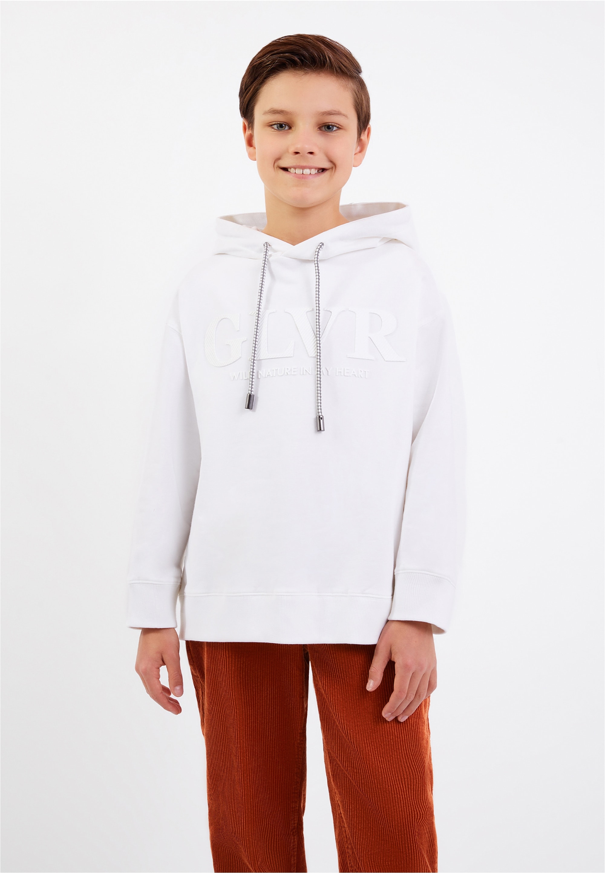Kapuzensweatshirt GULLIVER, Herren, Gr. 152, beige, 95% Baumwolle, 5% Elasthan, bedruckt, normal, ohne Ausschnitt, Sweatshirts, mit verstellbarer Kapuze Image
