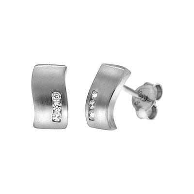 Paar Ohrstecker VIVANCE "925 Silber rhodiniert 6x Zirkonia", weiß (weiß, weiß), Ohrringe, Damen, ONE-SIZE, Silber 925 (Sterlingsilber) Image