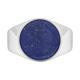 Fingerring CAÏ "925 Silber rhodiniert Lapislazuli" Fingerringe Gr. 060 (19,1), 2,5 ct, Silber 925 (Sterlingsilber), weiß (weiß, blau) Herren Fingerringe