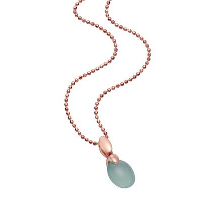 Kette mit Anhänger JAMELLI "925 Silber rosé vergoldet Paraiba Chalcedon", rosa, Halsketten, Damen, 45cm, 2,48 ct, Silber