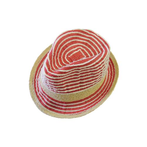Trilby CHAPLINO Gr. L, rot Damen Hüte Trilbys kombiniert aus Stoff und Stroh