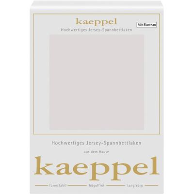 Spannbettlaken KAEPPEL "Single Jersey Mako Elasthan", silber (silberfarben), B:140-160cm L:200cm, Jersey-Elasthan, Obermaterial: 97% Baumwolle, 3% Elasthan, Laken, aus 97% Baumwolle und 3% Elasthan Image