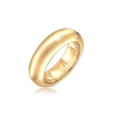 Fingerring ELLI PREMIUM "Bandring 925 Sterling Silber" Gr. 58, gold, Fingerringe, Damen, 58mm, ohne Stein, Silber 925 (Sterlingsilber), 6mm Image