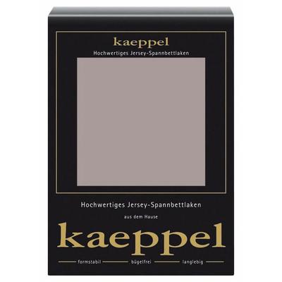 Spannbettlaken KAEPPEL "Single Jersey Mako Cotton", grau (platinfarben), B:180-200cm L:200cm, Jersey, Obermaterial: 100% Baumwolle, Laken, Bettlaken aus 100% Baumwolle Image