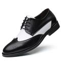 New Dress Oxford for Men Lace Up Two Tone Brogue Embossed Wing tip Derby Shoes PU Leather Low Top Block Heel Non Slip Rubber Sole Anti-Slip Wedding (Color : Black, Size : 11 UK)