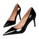 Women Shoes Summer Ballerina Fashion High Heels Metal Heel Metallic High Heel Shoes Pointed Toe Shoes Women Autumn, black, 8 UK