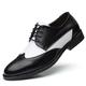 New Dress Oxford for Men Lace Up Two Tone Brogue Embossed Wing tip Derby Shoes PU Leather Low Top Block Heel Non Slip Rubber Sole Anti-Slip Wedding (Color : Black, Size : 9 UK)