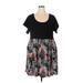 Torrid Casual Dress - A-Line Scoop Neck Short sleeves: Black Tropical Dresses - Women's Size 5X Plus