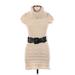 Say What? Casual Dress - Mini Turtleneck Short sleeves: Tan Solid Dresses - Women's Size Medium