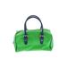 Pulicati Leather Satchel: Patent Green Print Bags