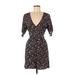 Sanctuary Casual Dress - Wrap: Black Floral Dresses - Women's Size 8
