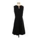 Theory Casual Dress - A-Line Crew Neck Sleeveless: Black Print Dresses - Women's Size 4