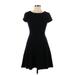 Rebecca Taylor Casual Dress - A-Line: Black Solid Dresses - Women's Size 6