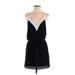Lavender Brown Casual Dress - Mini V Neck Sleeveless: Black Solid Dresses - Women's Size Small