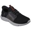 Slip-On Sneaker SKECHERS "INGRAM-BRACKETT", Herren, Gr. 44, schwarz (schwarz, grau), Textil, casual, Schuhe, Slipper, Trainingsschuh, Freizeitschuh in veganer Verarbeitung, Topseller