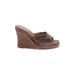 Christian Louboutin Wedges: Brown Print Shoes - Women's Size 39 - Open Toe