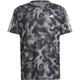 ADIDAS Herren T-Shirt Own the Run 3-Streifen Allover Print, Größe XXL in Grau