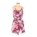 Express Casual Dress - Mini Scoop Neck Sleeveless: Pink Floral Dresses - Women's Size Medium