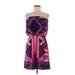 Express Casual Dress - Mini Strapless Sleeveless: Purple Dresses - Women's Size Medium