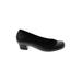 Taryn by Taryn Rose Heels: Slip-on Chunky Heel Minimalist Black Solid Shoes - Women's Size 8 1/2 - Round Toe