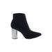 Zara Ankle Boots: Black Print Shoes - Women's Size 39 - Almond Toe