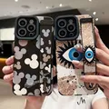 Coque arrière à rayures verticales pour iPhone support de dragonne Disney TureEyes iPhone 15 14