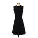Reiss Cocktail Dress - A-Line Crew Neck Sleeveless: Black Solid Dresses - Women's Size Small
