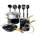 Gotham Steel Black 15 Piece Ultra Nonstick Ceramic Cookware & Bakeware Set Non Stick/Aluminum in Black/Gray | Wayfair 2332
