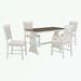 Red Barrel Studio® Romaana Rectangular 26" L x 52" W Dining Set Wood in White/Brown | 30 H x 52 W x 26 D in | Wayfair