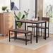 17 Stories Barbet Rectangular 43.25" L x 27.5" W Dining Set Wood/Metal in Brown/Gray | 30 H x 27.5 W x 43.25 D in | Wayfair